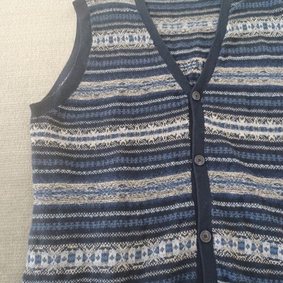 Old Navy Sweater Vest Women XXL Fair Isle Academia Minimal V Neck Cardigan - Picture 7 of 8